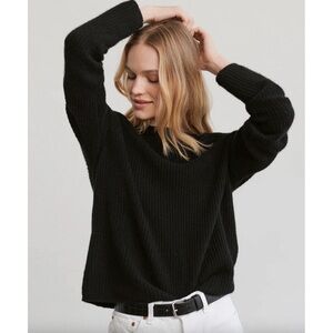 Jenni Kayne Cashmere Fisherman Sweater Black